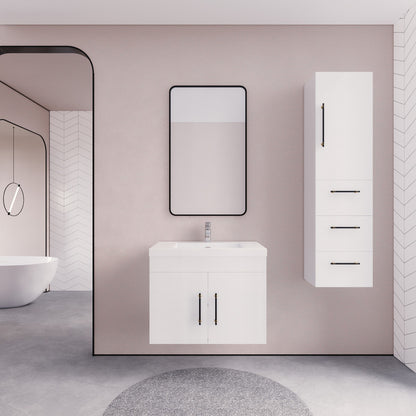 Elsa 30" Wall Mounted Bathroom Vanity with Reinforced Acrylic Integrated Sink Top
