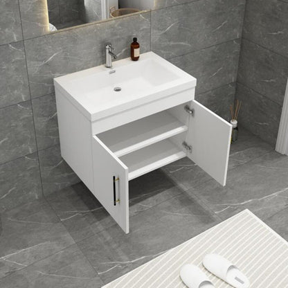 Elsa 30" Wall Mounted Bathroom Vanity with Reinforced Acrylic Integrated Sink Top