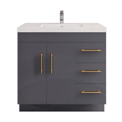 Elsa 36" Freestanding Bathroom Vanity with Reinforced Acrylic Integrated Sink Top