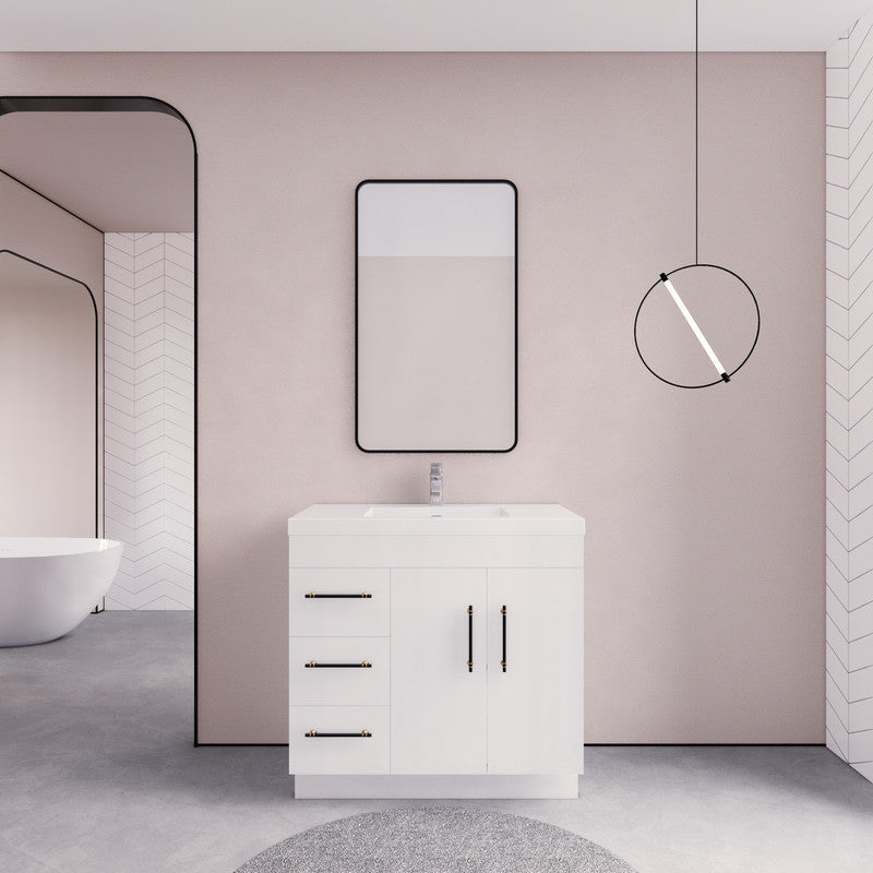Elsa 36" Freestanding Bathroom Vanity with Reinforced Acrylic Integrated Sink Top