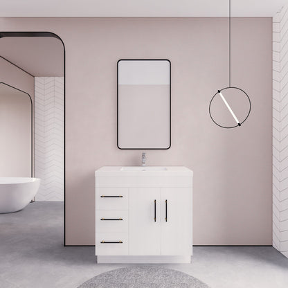 Elsa 36" Freestanding Bathroom Vanity with Reinforced Acrylic Integrated Sink Top