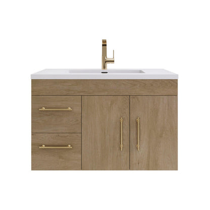 Elsa 36" Wall Mounted Bathroom Vanity with Reinforced Acrylic Integrated Sink Top