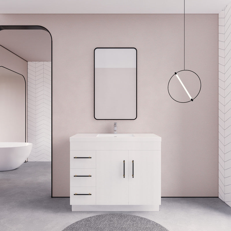 Elsa 42" Freestanding Bathroom Vanity with Reinforced Acrylic Integrated Sink Top