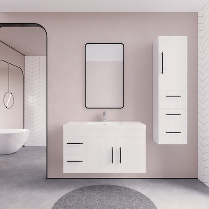 Elsa 42" Wall Mounted Bathroom Vanity with Reinforced Acrylic Integrated Sink Top