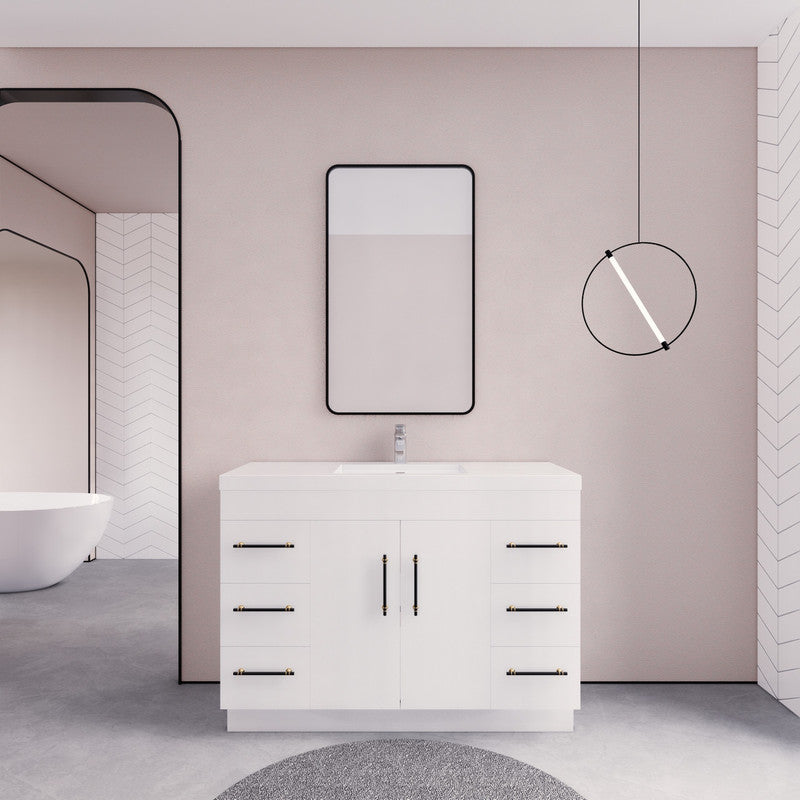 Elsa 48" Freestanding Bathroom Vanity with Reinforced Acrylic Integrated Sink Top