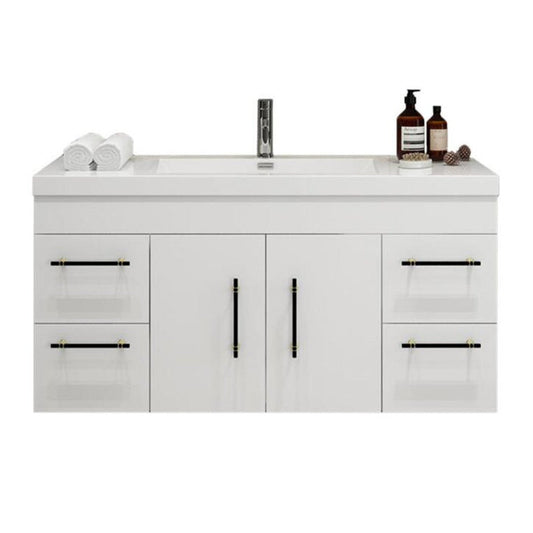 Elsa 48" Wall Mounted Bathroom Vanity with Reinforced Acrylic Integrated Sink Top