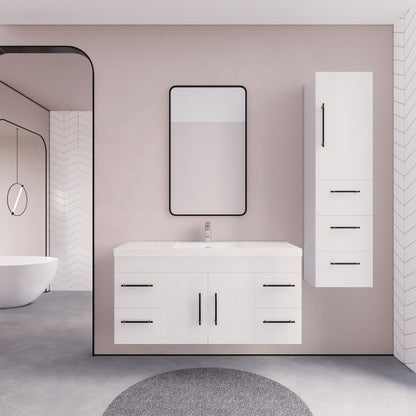 Elsa 48" Wall Mounted Bathroom Vanity with Reinforced Acrylic Integrated Sink Top