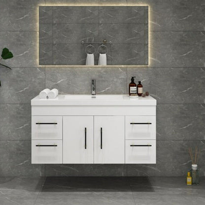 Elsa 48" Wall Mounted Bathroom Vanity with Reinforced Acrylic Integrated Sink Top