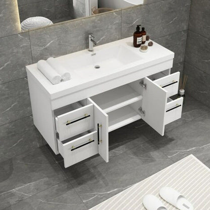 Elsa 48" Wall Mounted Bathroom Vanity with Reinforced Acrylic Integrated Sink Top