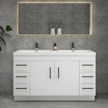 Freestanding Bathroom Vanity with Acrylic Integrated Sink Top - KBH Home