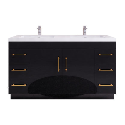 Elsa 60" Freestanding Bathroom Vanity with Reinforced Acrylic Integrated Sink Top