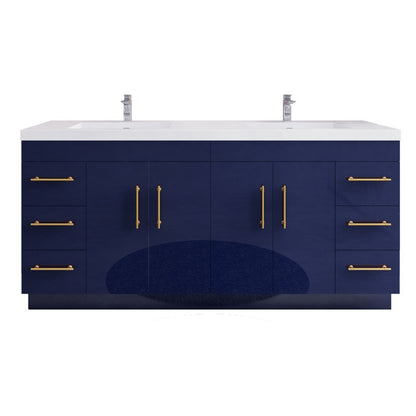 Elsa 72" Freestanding Bathroom Vanity with Reinforced Acrylic Integrated Sink Top
