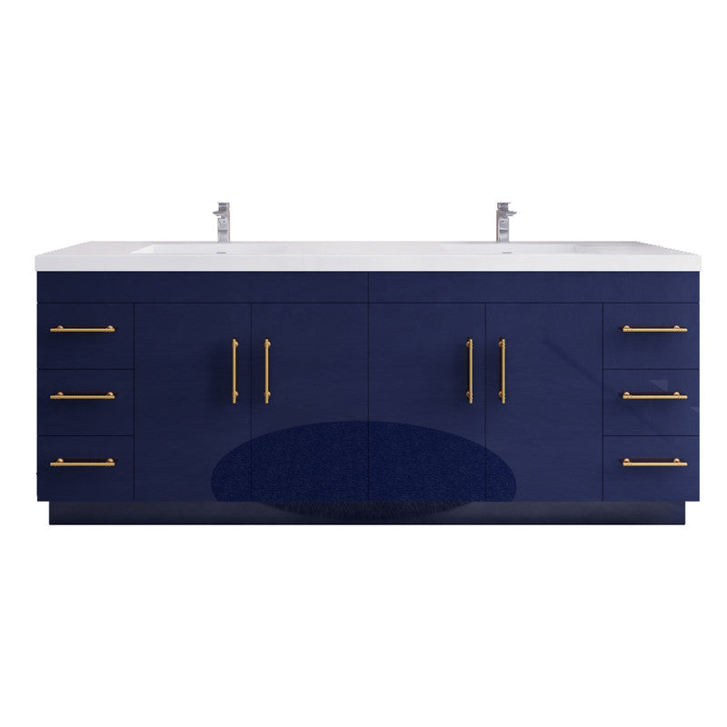 Elsa 84" Freestanding Bathroom Vanity with Reinforced Acrylic Integrated Sink Top