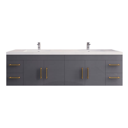 Elsa 84" Wall Mounted Bathroom Vanity with Reinforced Acrylic Integrated Sink Top