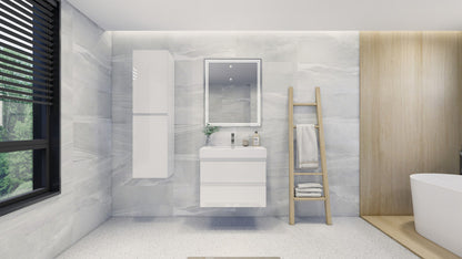 Fortune 30" Wall Mounted Bathroom Vanity with Reinforced Acrylic Integrated Sink Top