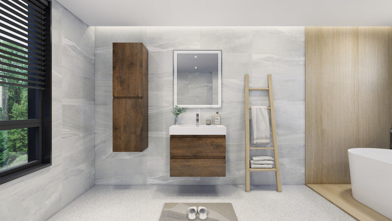Fortune 30" Wall Mounted Bathroom Vanity with Reinforced Acrylic Integrated Sink Top