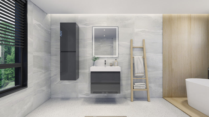 Fortune 30" Wall Mounted Bathroom Vanity with Reinforced Acrylic Integrated Sink Top