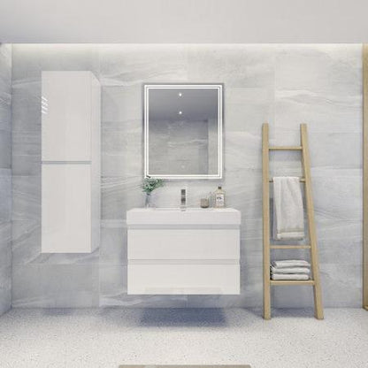 Fortune 36" Wall Mounted Bathroom Vanity with Reinforced Acrylic Integrated Sink Top