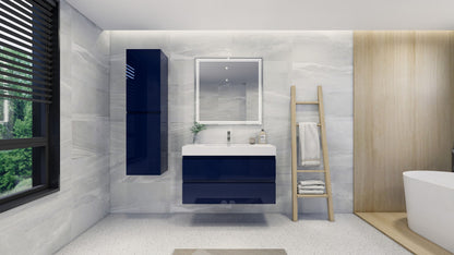 Fortune 42" Wall Mounted Bathroom Vanity with Reinforced Acrylic Integrated Sink Top