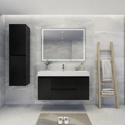 Fortune 48" Wall Mounted Bathroom Vanity with Reinforced Acrylic Integrated Sink Top