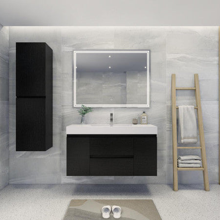 Fortune 48" Wall Mounted Bathroom Vanity with Reinforced Acrylic Integrated Sink Top