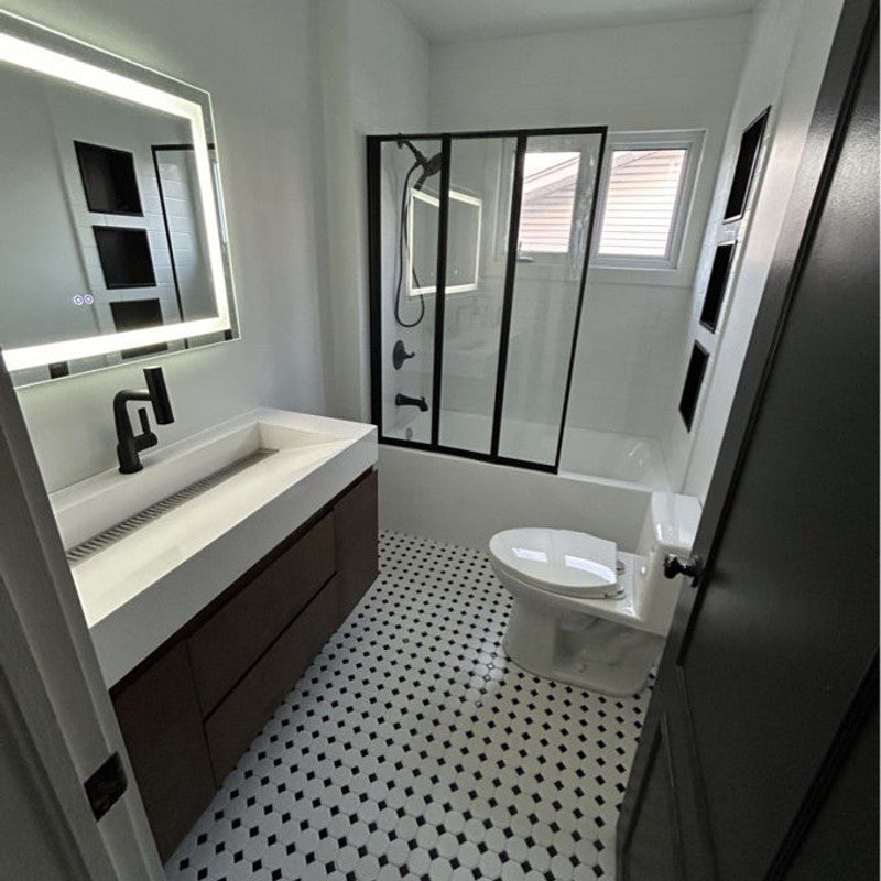 Fortune 48" Wall Mounted Bathroom Vanity with Reinforced Acrylic Integrated Sink Top