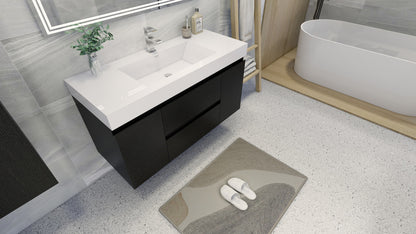 Fortune 48" Wall Mounted Bathroom Vanity with Reinforced Acrylic Integrated Sink Top