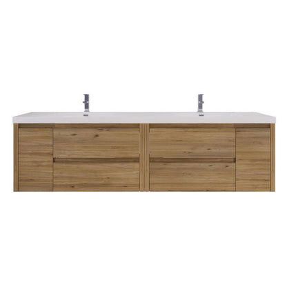 Jade 72" Wall Mounted Bathroom Vanity with Reinforced Acrylic Integrated Sink Top
