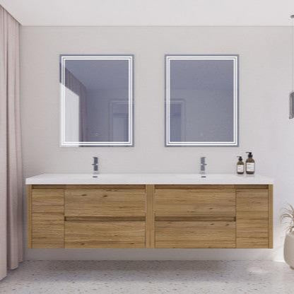 Jade 72" Wall Mounted Bathroom Vanity with Reinforced Acrylic Integrated Sink Top