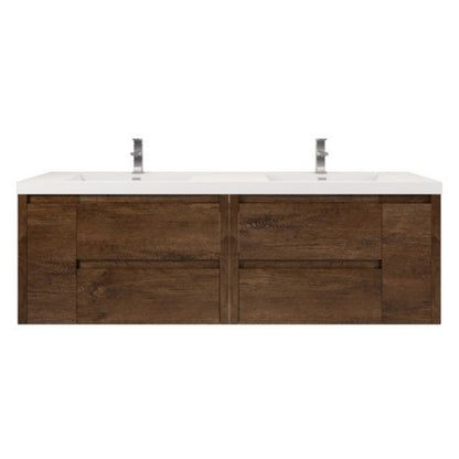 Jade 72" Wall Mounted Bathroom Vanity with Reinforced Acrylic Integrated Sink Top