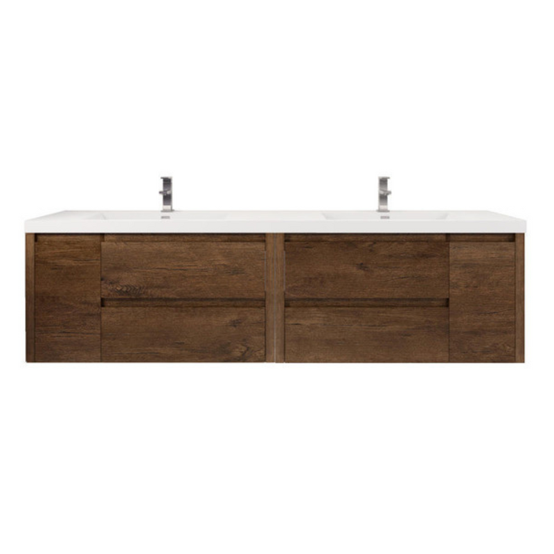Jade 84" Wall Mounted Bathroom Vanity with Reinforced Acrylic Integrated Sink Top
