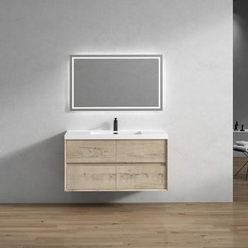 Kingdee 48" Wall Mounted Bathroom Vanity with Reinforced Acrylic Integrated Sink Top