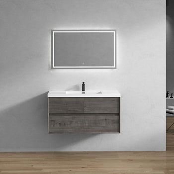 Kingdee 48" Wall Mounted Bathroom Vanity with Reinforced Acrylic Integrated Sink Top
