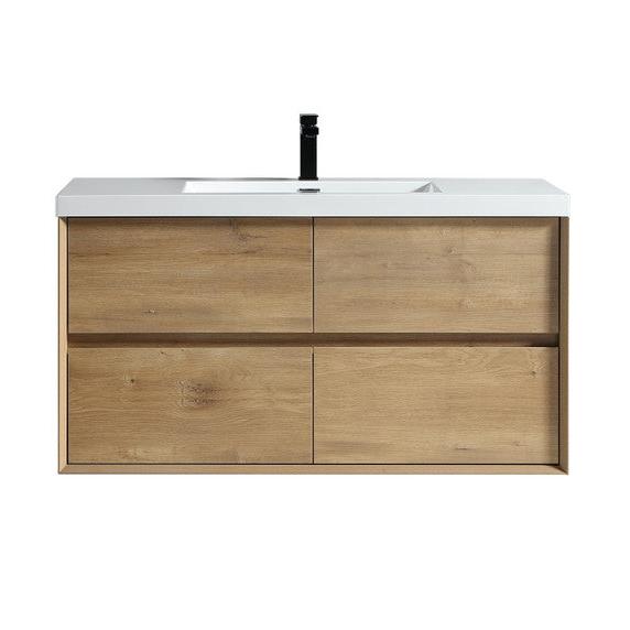 Kingdee 48" Wall Mounted Bathroom Vanity with Reinforced Acrylic Integrated Sink Top