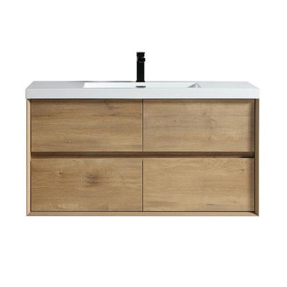 Kingdee 48" Wall Mounted Bathroom Vanity with Reinforced Acrylic Integrated Sink Top