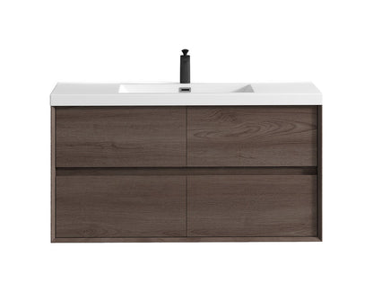 Kingdee 48" Wall Mounted Bathroom Vanity with Reinforced Acrylic Integrated Sink Top