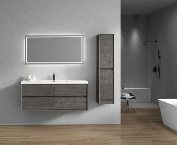 Kingdee 60" Wall Mounted Bathroom Vanity with Reinforced Acrylic Integrated Sink Top