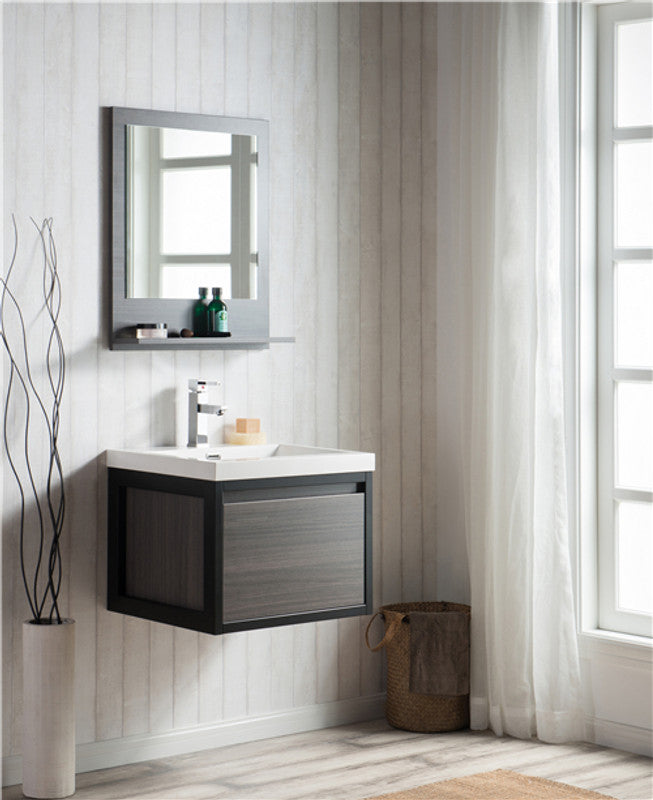 Lake 24" Wall Mounted Bathroom Vanity with Reinforced Acrylic Integrated Sink Top