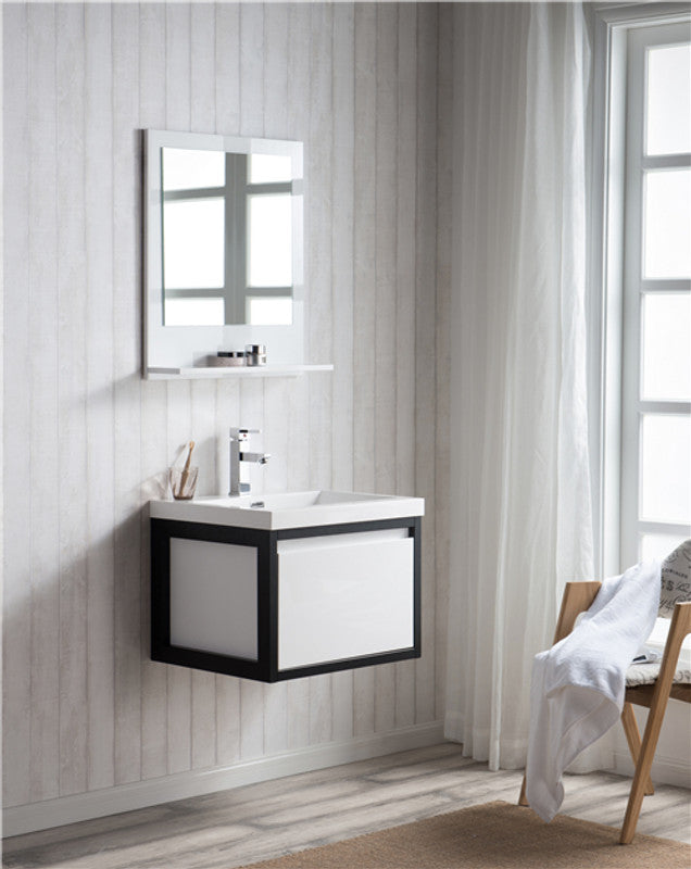 Lake 24" Wall Mounted Bathroom Vanity with Reinforced Acrylic Integrated Sink Top