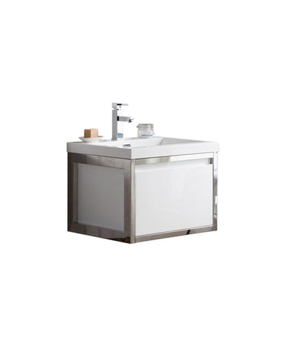 Lake 24" Wall Mounted Bathroom Vanity with Reinforced Acrylic Integrated Sink Top
