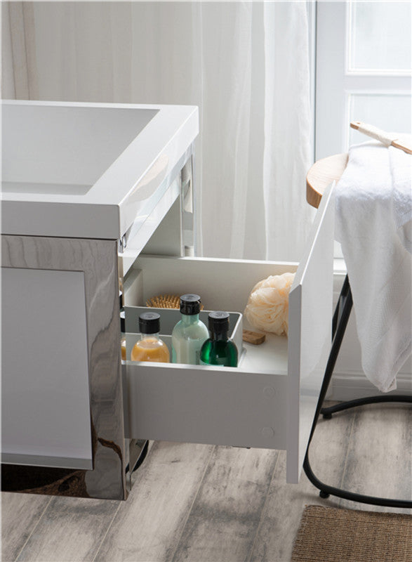 Lake 24" Wall Mounted Bathroom Vanity with Reinforced Acrylic Integrated Sink Top