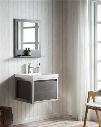 Lake 24" Wall Mounted Bathroom Vanity with Reinforced Acrylic Integrated Sink Top