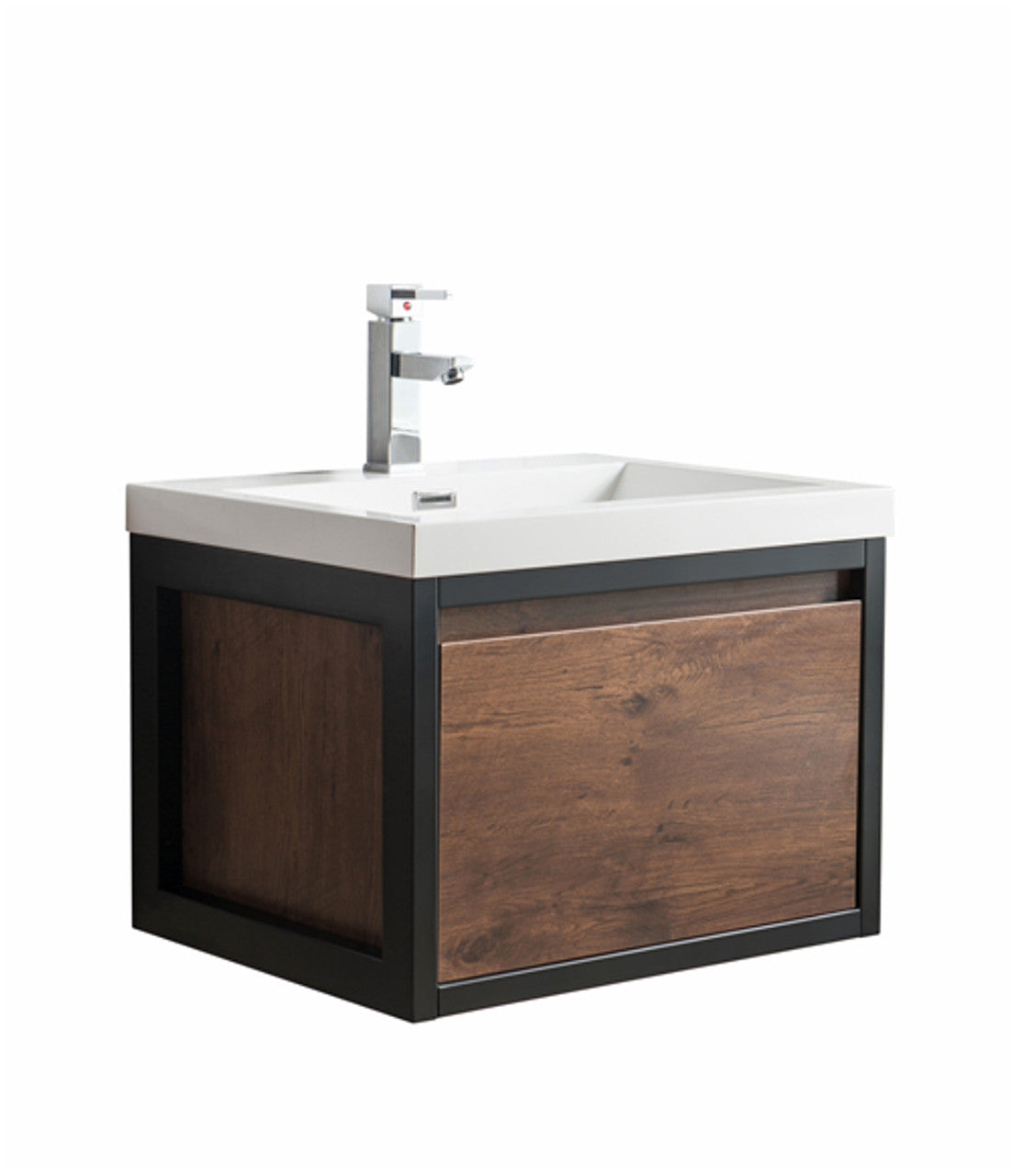 Lake 24" Wall Mounted Bathroom Vanity with Reinforced Acrylic Integrated Sink Top