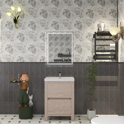Louis 24" Freestanding Bathroom Vanity with Reinforced Acrylic Integrated Sink Top