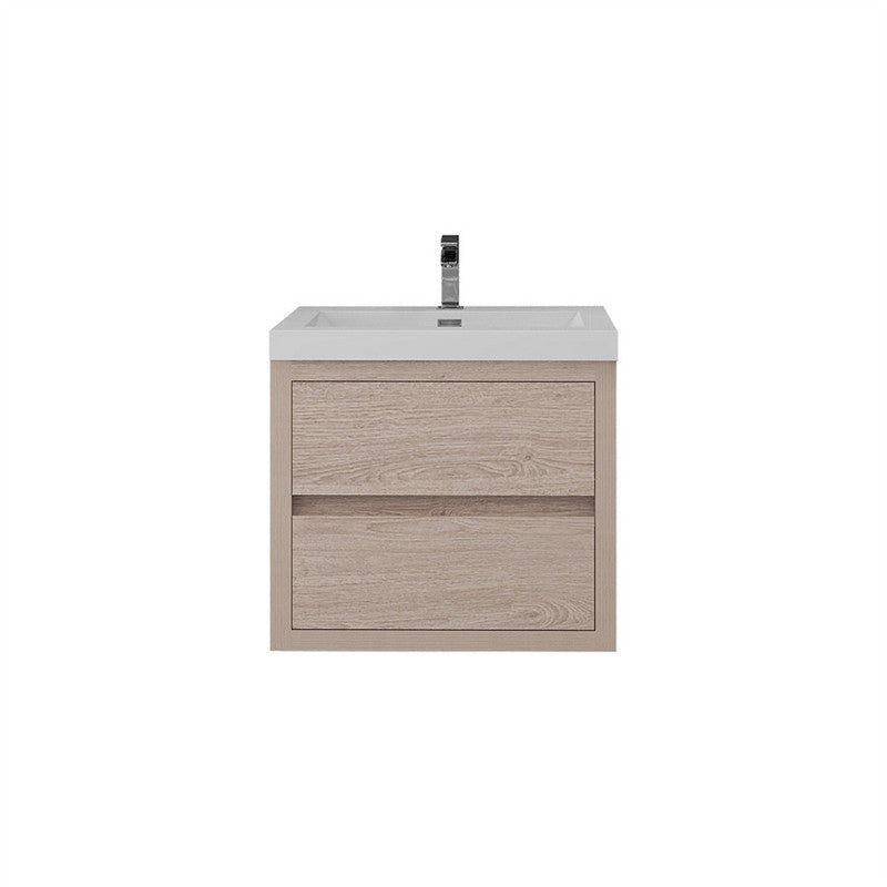 Louis 24" Wall Mounted Bathroom Vanity with Reinforced Acrylic Integrated Sink Top