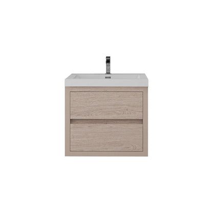 Louis 24" Wall Mounted Bathroom Vanity with Reinforced Acrylic Integrated Sink Top