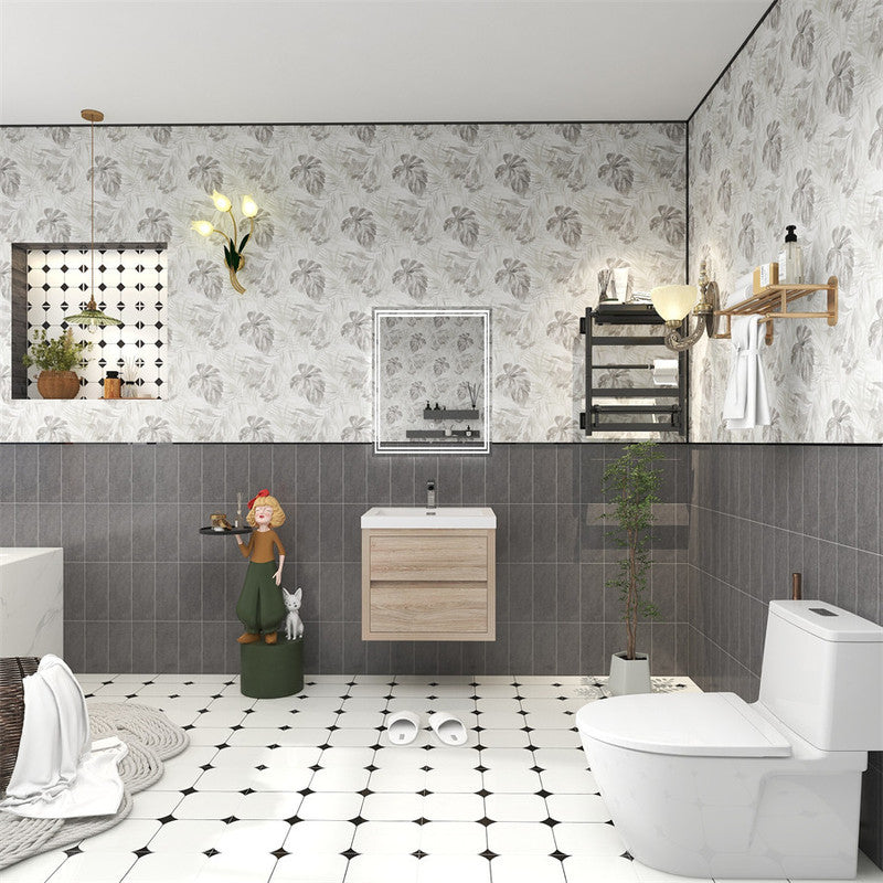 Louis 24" Wall Mounted Bathroom Vanity with Reinforced Acrylic Integrated Sink Top