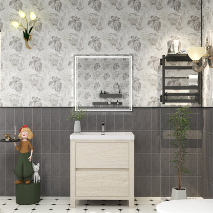Louis 30" Freestanding Bathroom Vanity with Reinforced Acrylic Integrated Sink Top