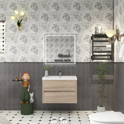 Louis 30" Wall Mounted Bathroom Vanity with Reinforced Acrylic Integrated Sink Top