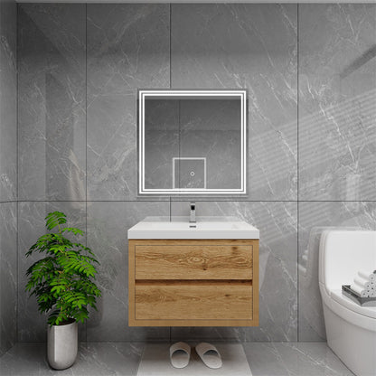 Louis 30" Wall Mounted Bathroom Vanity with Reinforced Acrylic Integrated Sink Top